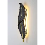 ⁦ابليك جداري ريش جداري طراز حديث اسود مقاس وسط لون الانارة اصفر طول 62 *العرض 16 سم⁩ - الصورة ⁦3⁩