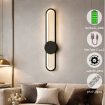 ابليك جداري شكل مستطيل اسود بتصميم راقي يعمل بالبطارية متعددة الألوان ( كريمي + اصفر + ابيض )