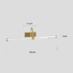 ⁦ابليك حائط جداري مودرن زيتي لون الانارة 3اضاءات 12 واط طول 60 سم⁩ - الصورة ⁦3⁩