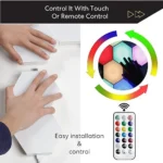 ⁦مصباح سداسي حائط، اضاءة ليد بالفضاء اللوني RGB تحكم بالريموت و اللمس مكونات هندسية نموذجية لتركبها بنفسك لديكور غرفة اعداد الالعاب ديكور حائط غرفة المعيشة، 12 قطع⁩ - الصورة ⁦5⁩
