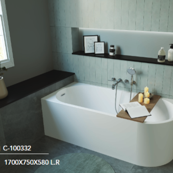 مغطس كلاسك لون ابيض مقاس 170*75 ارتفاع 580 بضمان عشر سنوات