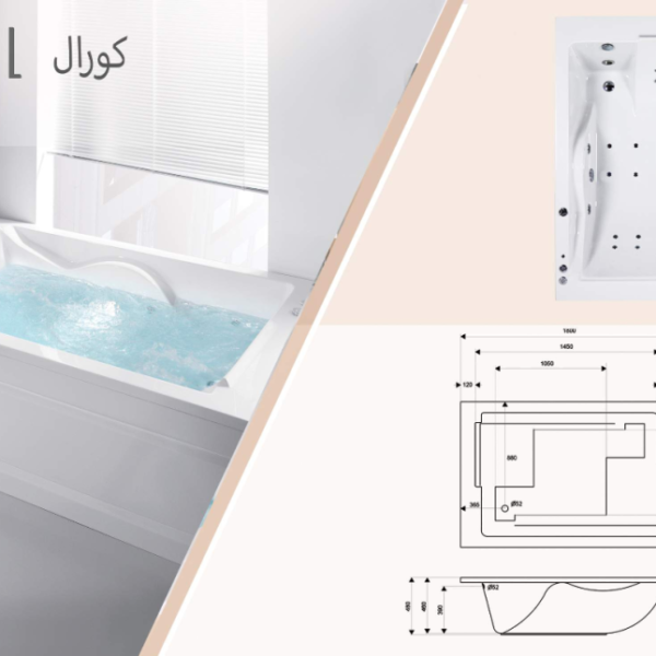 جاكوزي كورال فل كامل مقاس 180*120 صناعه بحريني اجهزه اوربيه النمسا بضمان عسر سنوات على بنل خارجي وسنتين على جميع قطع