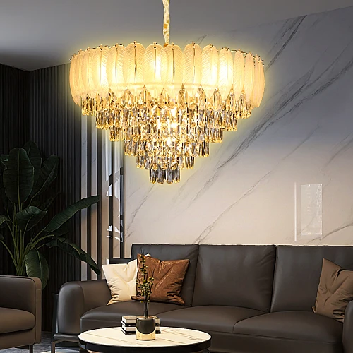 HA-C5475-800-FGD (12)-500x500 نجف مودرن ذهبي E14 قطر 80 سم - الصورة 1