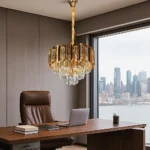 علاقي مودرن ذهبي E14*5 مقاس 400 ملم