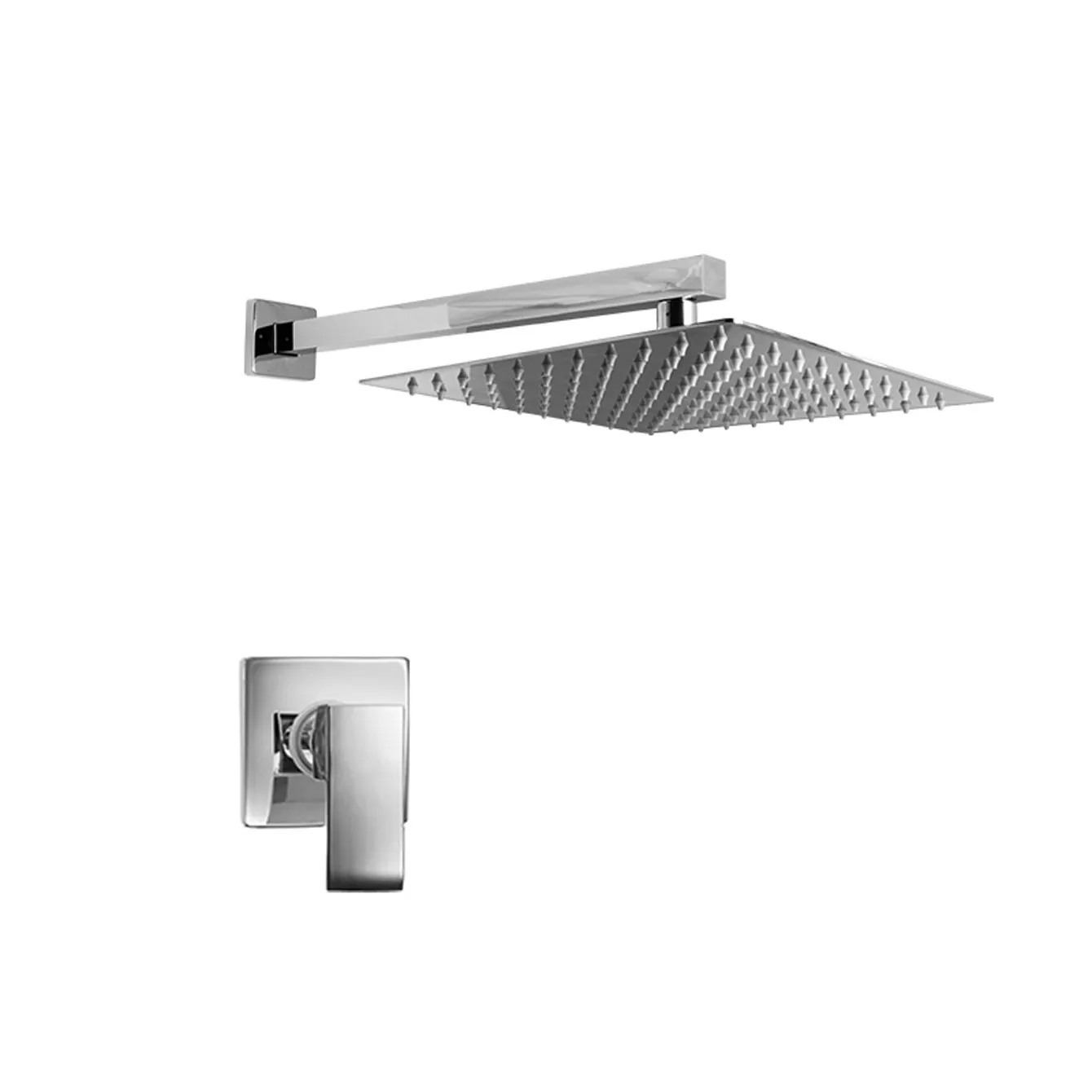 mon-ducha-square-esp-cuad-3731 وجه دش مربع كامل مع طاسه كروم - الصورة 1