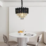 نجف مودرن غطاء اسود مع ذهبي 400 E14*5