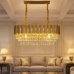 نجف كريستالي مودرن ذهبي حجم 300*800 ملم و قاعدة لمبة E14*10