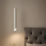 ⁦سلندر علاقي اسطواني طويل مفرد ابيض قطر 55*400 ملم لمبة نوع GU10⁩ - الصورة ⁦3⁩