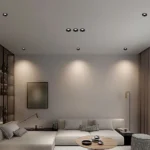 ⁦كشاف سبوت لايت مانع للتوهج اسود لون الانارة ابيض 6500 كلفن 14 سم 18 واط⁩ - الصورة ⁦7⁩